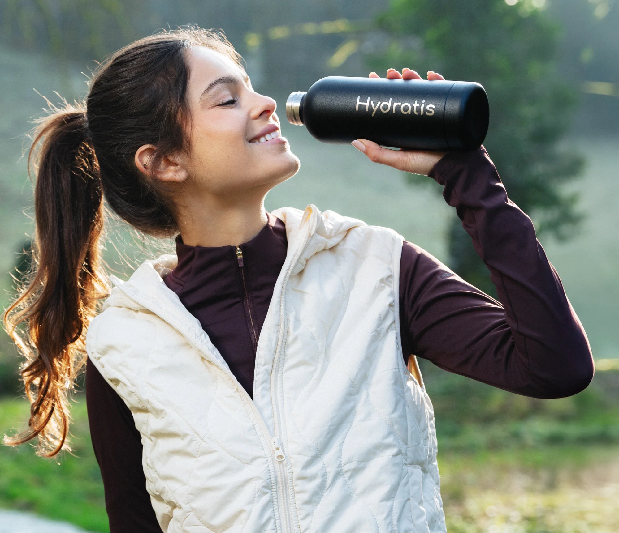 Gourde isotherme Noir chromé Hydratis - Image 5