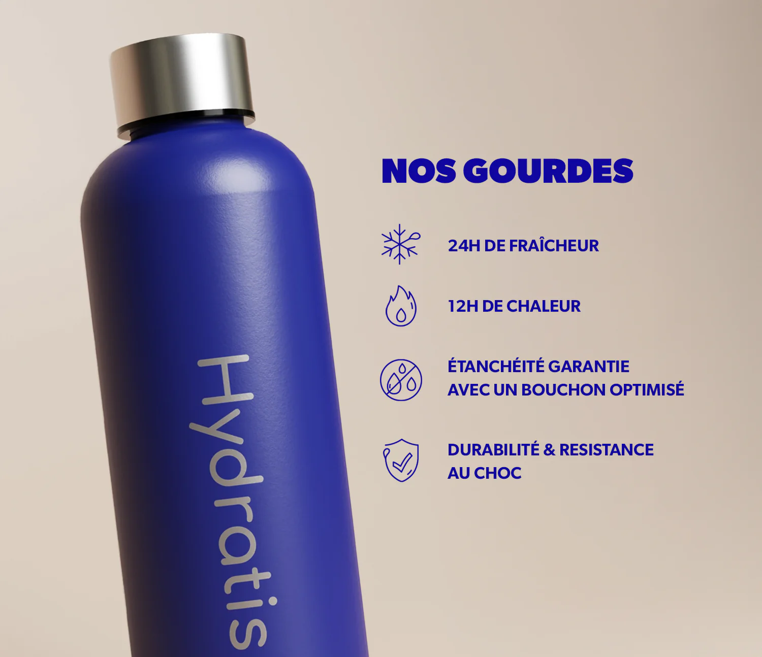 Gourde isotherme Blanche Hydratis - Image 6